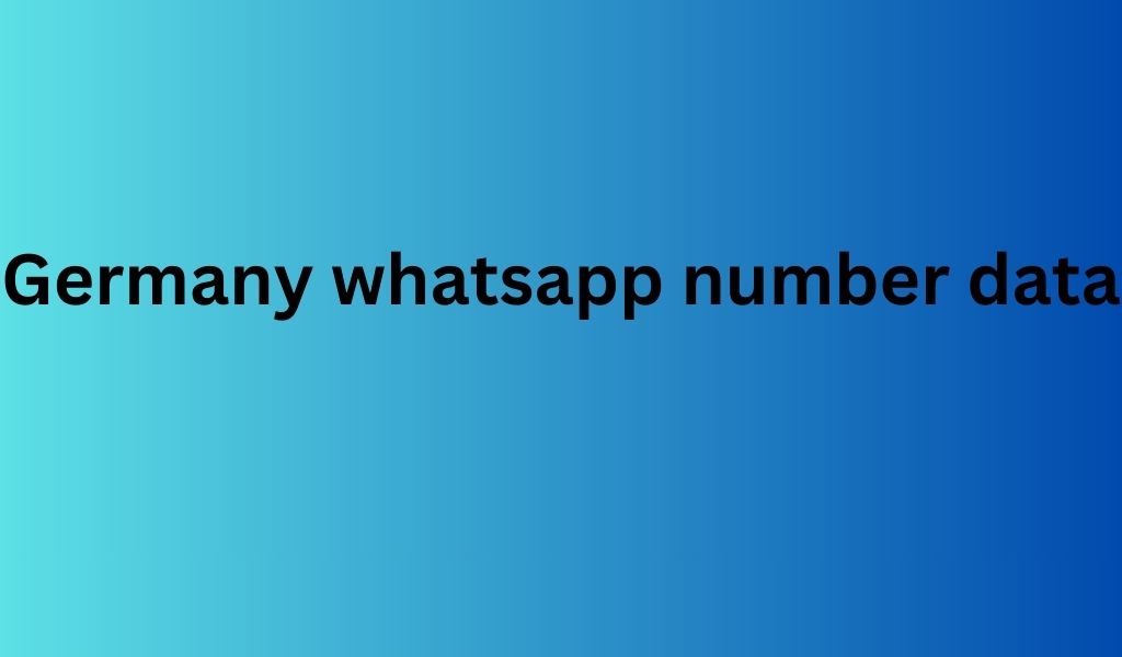 Germany whatsapp number data